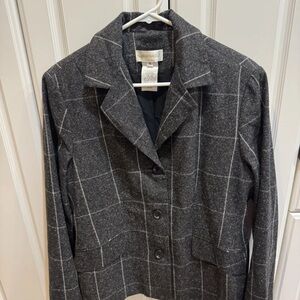 Elegant Charcoal Plaid Blazer